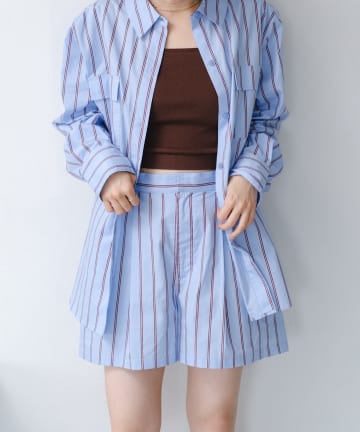 Kastane(カスタネ) 【7.19(土)12:00発売/2025AW/セットアップ対応】ストライプショートパンツ