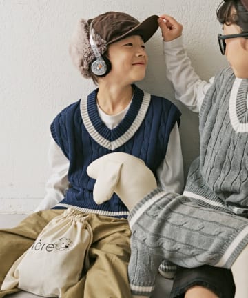 CIAOPANIC TYPY(チャオパニックティピー) 【KIDS】TEE付きで簡単レイヤード！チルデンニットベスト