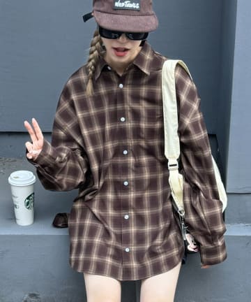 CIAOPANIC TYPY(チャオパニックティピー) 【UNISEX】ルーズシルエットレギュラーカラーアソートシャツ