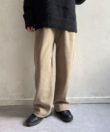 LOCUST(ローカスト) 【暖かく楽ちん・美脚】裏起毛コーデュロイパンツ