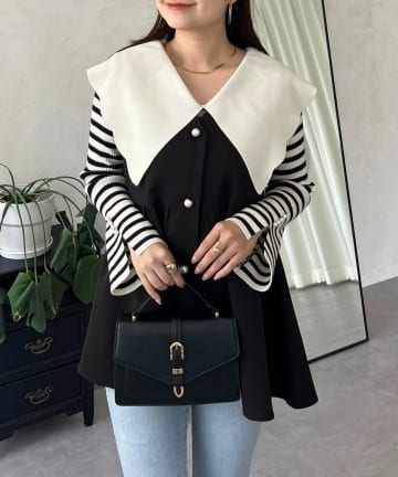 prose verse(プロズヴェール) スカラップカラーニットトップス