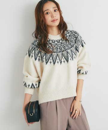 un dix cors(アンディコール) 《大人カジュアルに◎》ノルディック柄ニット