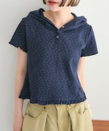 w closet(ダブルクローゼット) 【25AW】小花ワッフルフーディー