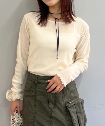 w closet(ダブルクローゼット) 【25AW】ベロアチュールプルオーバー
