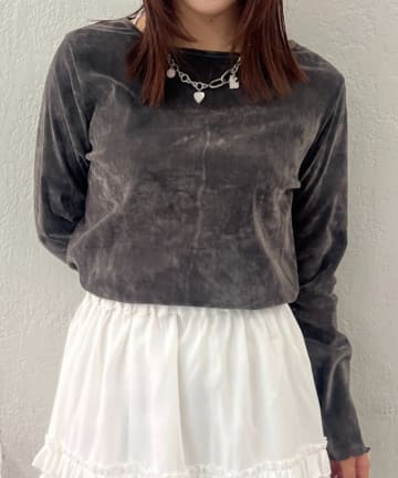 w closet(ダブルクローゼット) 【25AW】ベロアチュールプルオーバー