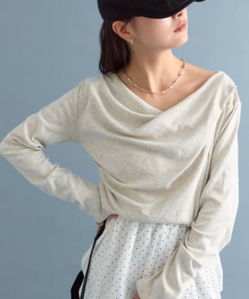 mystic(ミスティック) 【ドット/NVYはEC限定！定番シリーズ】オフショルロングTシャツ