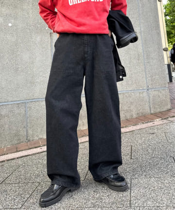 CIAOPANIC TYPY(チャオパニックティピー) ウォッシュドベイカーワイドデニムパンツ/セットアップアイテムあり