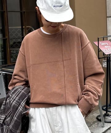 CIAOPANIC TYPY(チャオパニックティピー) 【ロングシーズン着回し】【ユニセックス】ヴィンテージ切り替えスウェット