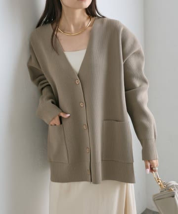 PUAL CE CIN(ピュアルセシン) 【WEB限定/Du noir】スポンディッシュBIGVネックカーディガン