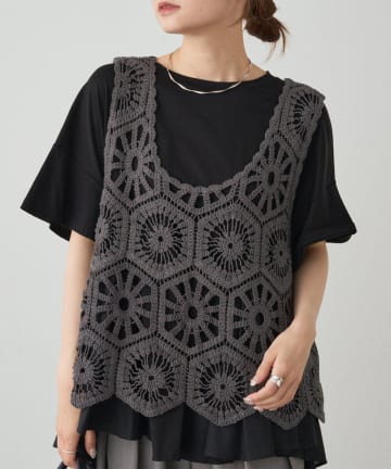 PUAL CE CIN(ピュアルセシン) 【25AW】カギ針編み風ビスチェ