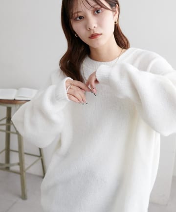 DISCOAT(ディスコート) 【ゆるっと抜け感/体型カバー/WEB限定】起毛オーバーニット