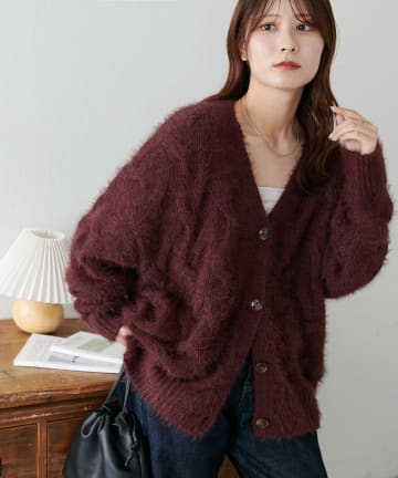 THE PAUSE】モヘヤケーブルカーディガン | Whim Gazette(ウィム