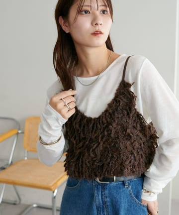 5月15日まで限定価格☆クロシェ編み風ビスチェ クロシェ編みビスチェトップス[品番：OUTW0000543]｜Outfitter
