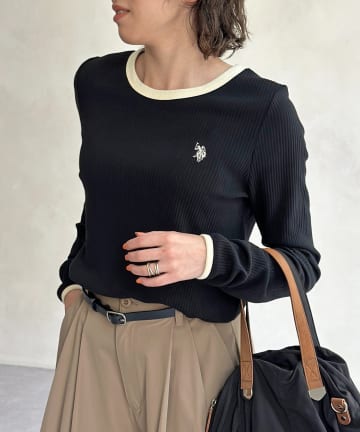 CPCM(シーピーシーエム) 【U.S. POLO ASSN. 】クルーネックリブロンT
