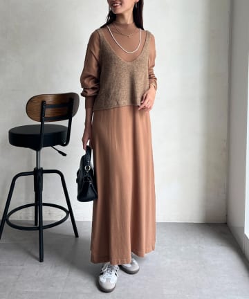 Chez toi(シェトワ) ビスチェニット×ニットワンピース