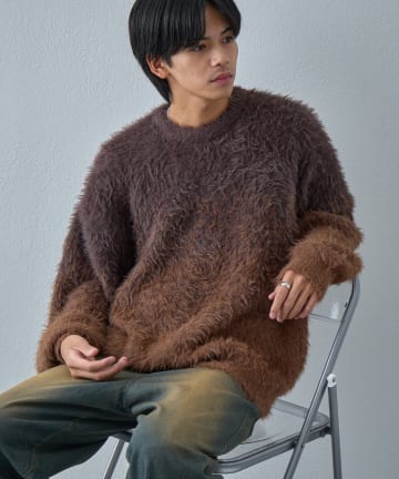 -goocy-(グーシー) フェザーヤーングラデーションニット【unisex】