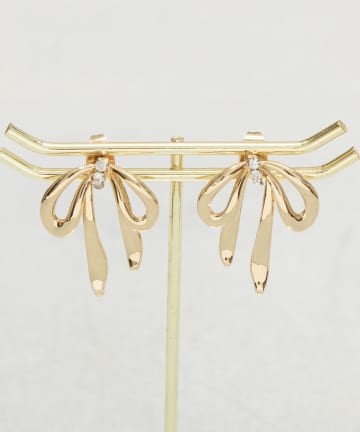 3COINS(スリーコインズ) メタルリボンピアス