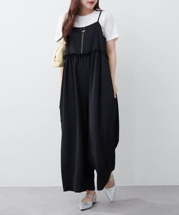 NICE CLAUP / OLIVE des OLIVE OUTLET(ナイスクラップ  / オリーブ デ オリーブ アウトレット) 【RMAF】ルーズサロペット+TシャツSET