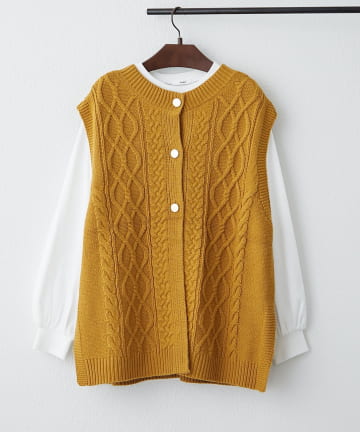 NICE CLAUP / OLIVE des OLIVE OUTLET(ナイスクラップ  / オリーブ デ オリーブ アウトレット) 2セットアイテム【RMAF】ニットベスト+ロンT