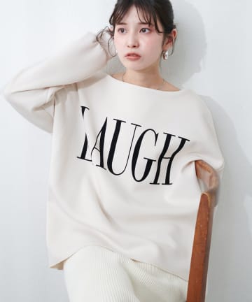 NICE CLAUP / OLIVE des OLIVE OUTLET(ナイスクラップ  / オリーブ デ オリーブ アウトレット) 【natural couture】裏起毛ロゴ入りプルオーバー