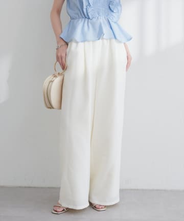 natural couture(ナチュラルクチュール) 【MyM Mahiruさん着用】【全骨格◎/2サイズ展開】イージーウエストワイドパンツ