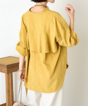 Jena　espace merveilleux(ジェナ　エスパスメルヴェイユ) ピーチスキンラッフルシャツ