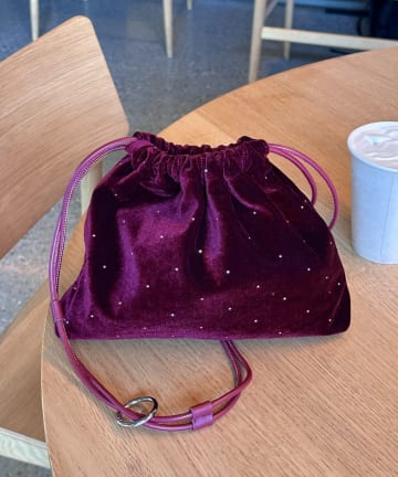 CIAOPANIC TYPY(チャオパニックティピー) カラビナ付きベロアスタッズ巾着BAG