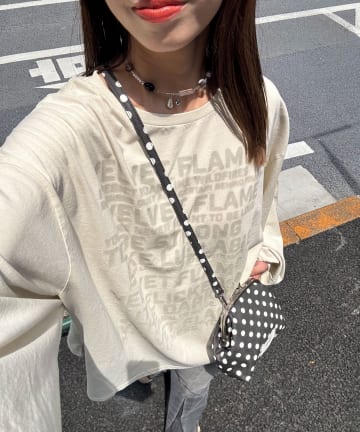 CIAOPANIC(チャオパニック) バルーンスリーブピグメントロゴロンTee