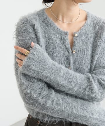 RIVE DROITE(リヴドロワ) 【ふんわり柔らか】ヘアリーショートカーディガン