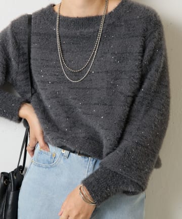 Jena　espace merveilleux(ジェナ　エスパスメルヴェイユ) スパンコールラメニット