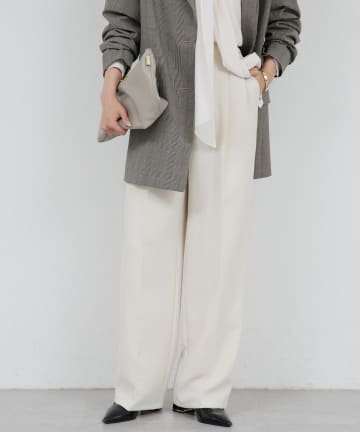 GALLARDAGALANTE(ガリャルダガランテ) 【シワになりにくい】ジャージータックワイドパンツ
