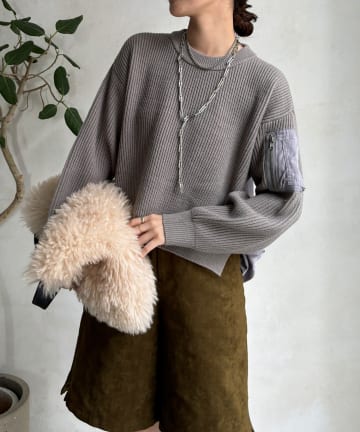 DOUDOU(ドゥドゥ) 【WEB限定】MA1ポケットプルオーバー