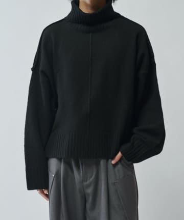 Lui's(ルイス) 【Neucon/ニューコン】クロップドショートオーバーサイズタートルネックニット