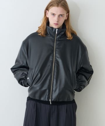 Lui's(ルイス) 【Neucon/ニューコン】レザーボリュームパッファースタンドブルゾン