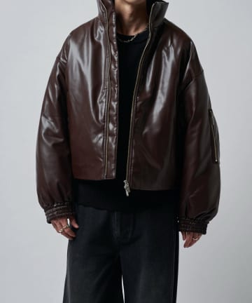 Lui's(ルイス) 【Neucon/ニューコン】レザーボリュームパッファースタンドブルゾン