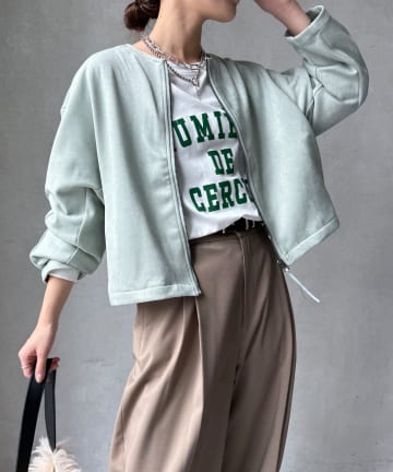 DOUDOU(ドゥドゥ) 【WEB限定】ドルマンノーカラーブルゾン