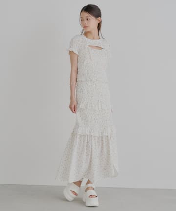 OUTLET(アウトレット) 【Chico】フリルデザインシャーリングスカート