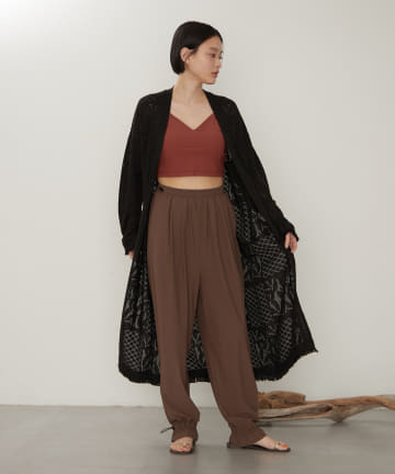 OUTLET(アウトレット) 【earthy_】レースニットロングカーデ