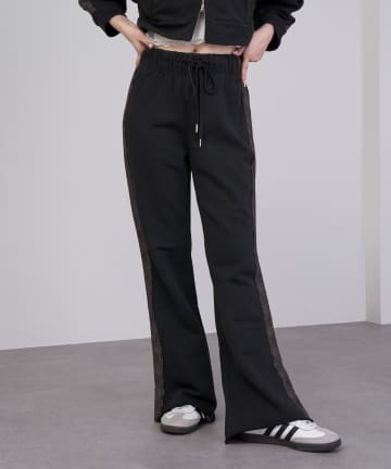 OUTLET(アウトレット) 【RAY CASSIN】ピグメントレースフレアスウェットパンツ