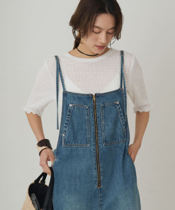 OUTLET(アウトレット) 【Loungedress】2WAYシャーリングブラウス