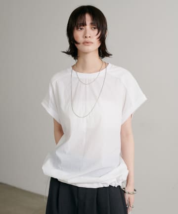 LARUTA(ラルータ) ワッフル×ナイロンショルダープルオーバー