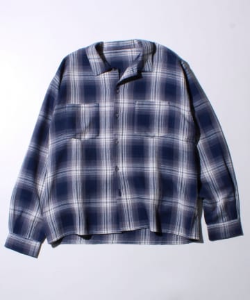 FREDY & GLOSTER(フレディ アンド グロスター) 【GLOSTER】ワッフルチェック ロングスリーブシャツ オンブレチェック