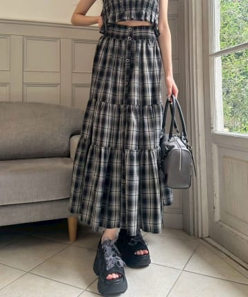 OLIVE des OLIVE(オリーブ デ オリーブ) ティアードロングスカート