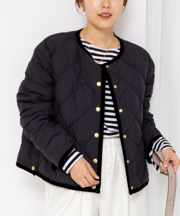 NOLLEY'S(ノーリーズ) 【TAION×LIMONTA】別注ベロアパイピングショートダウン