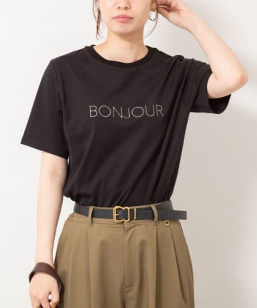 NOLLEY'S(ノーリーズ) BONJOUR刺繍Tシャツ