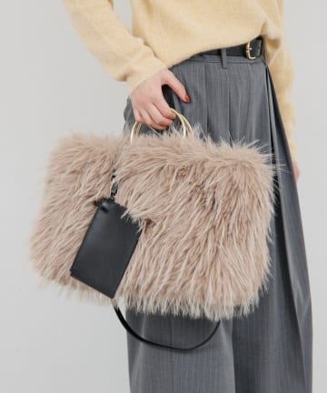 【2.718】シャギーリングハンドルバッグ