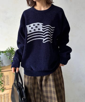 LOCUST(ローカスト) 【ユニセックス】 国旗柄モールニット