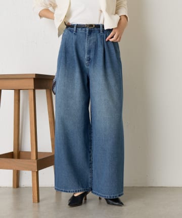 Jena　espace merveilleux(ジェナ　エスパスメルヴェイユ) タックワイドデニムパンツ