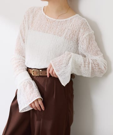 未使用　COLLAGE GALLARDAGALANTE  ベロアカットソー カセット服】刺繍ベロアカットソー | COLLAGE GALLARDAGALANTE