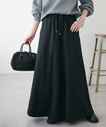 DISCOAT(ディスコート) 【低身長サイズあり】キレイメスウェットライクフレアスカート